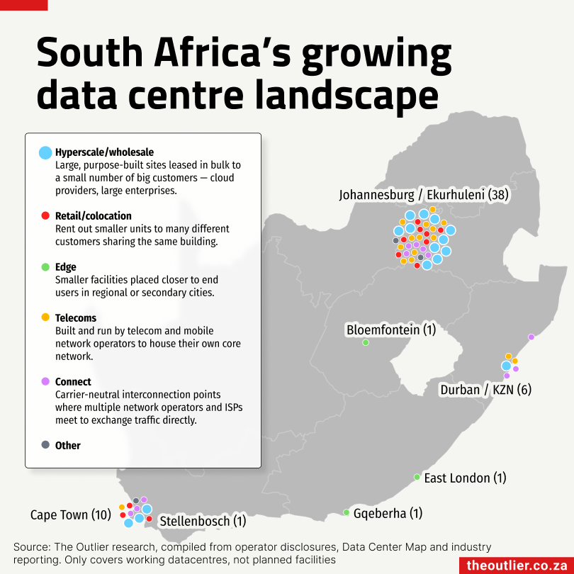 Map of SA datacentres