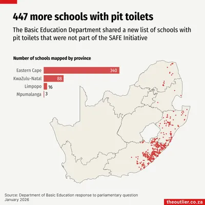 447 more schools with pit toilets