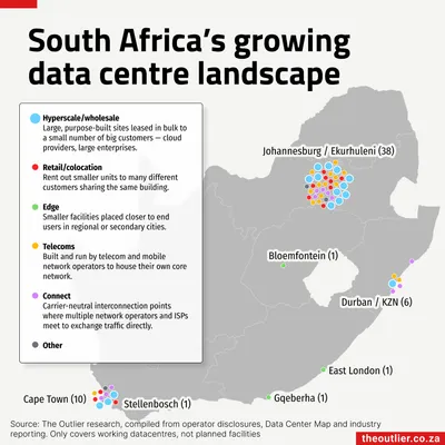 Map of SA datacentres